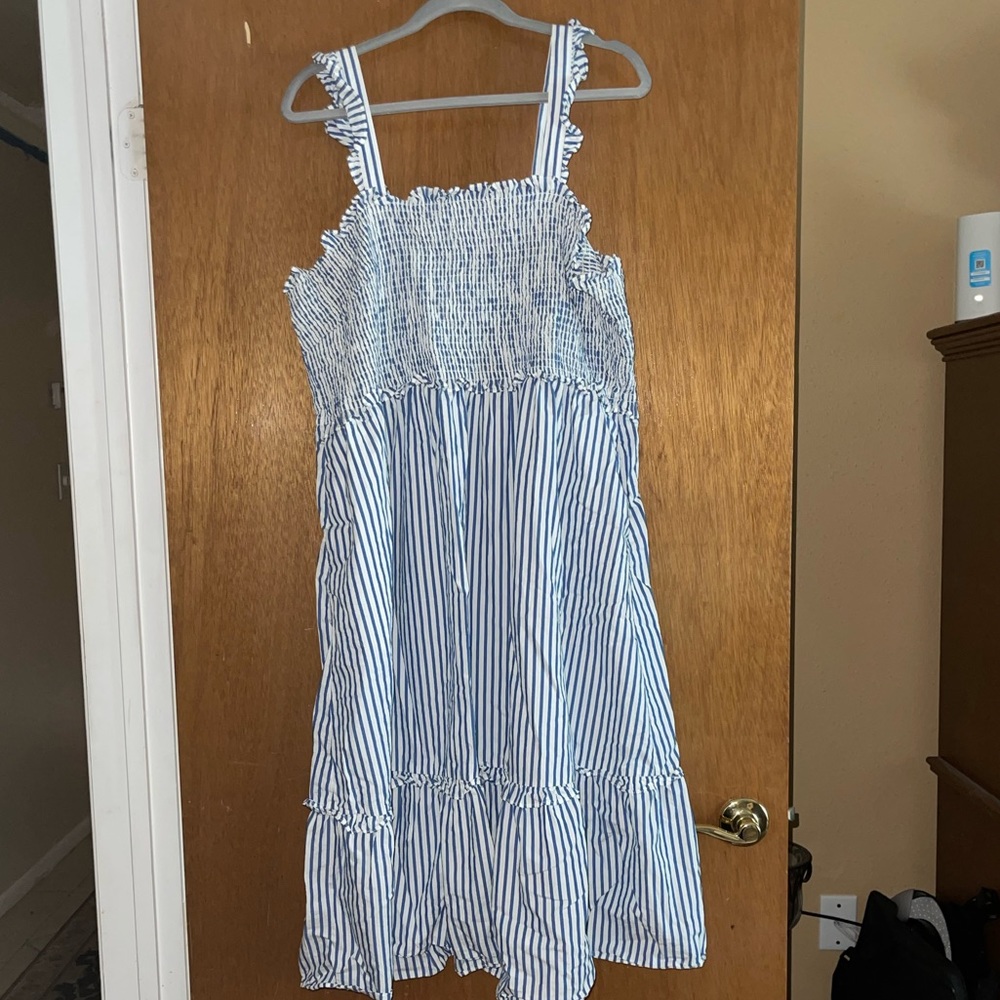 Draper James Striped Mock MIDI Dress